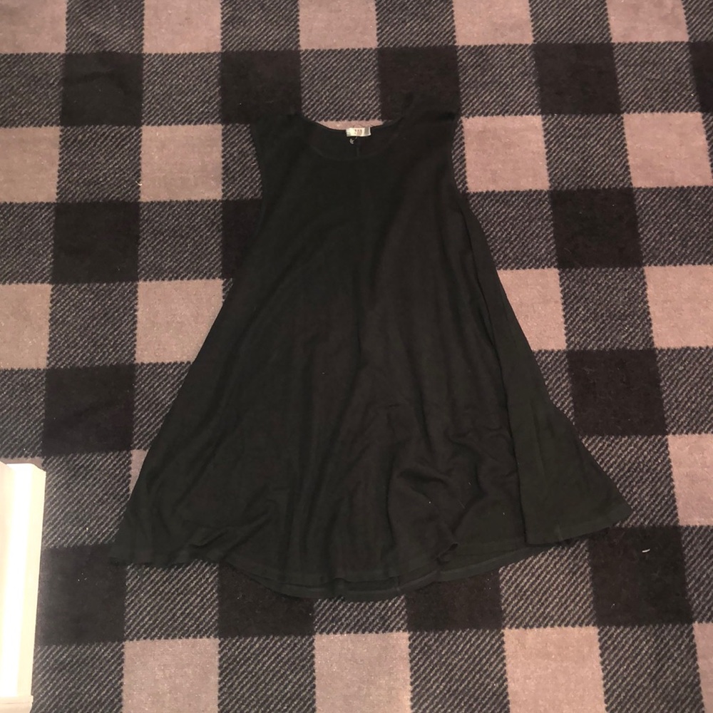 A plain black cotton dress